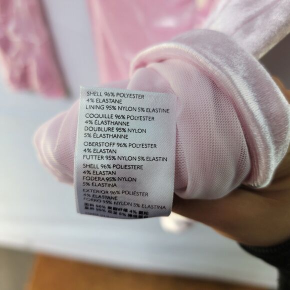 Free People Pink Mini Crushed Velvet Dress Long Sleeve Front Ruched V Neck S - Picture 7 of 12